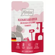 Mokra karma dla kotów - MjAMjAM Quetschie, 12 x 125 g - Kulinarny jeleń i indyk na świeżej żurawinie - miniaturka - grafika 1