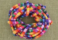 Półfabrykaty do biżuterii - [737124] Rzemień bawełniany szyty 6mm kolorowy 50cm - miniaturka - grafika 1