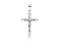 Biżuteria religijna - Valerio.pl Rodowany srebrny krzyżyk krzyż diamentowany srebro 925 GKD036 GKD036 - miniaturka - grafika 1