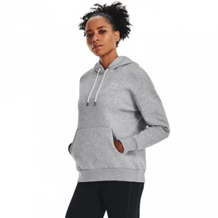 Damska bluza dresowa nierozpinana z kapturem Under Armour Essential Fleece Hoodie - szara - UNDER ARMOUR - Bluzy sportowe damskie - miniaturka - grafika 1
