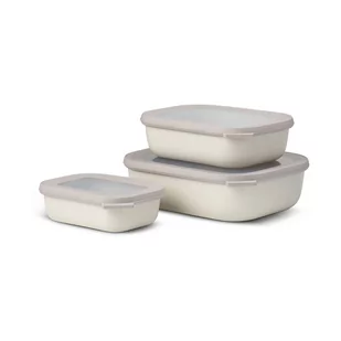 Mepal Mepal Cirqula Oblong Nordic White 6 El Popielate Miski Kuchenne Plastikowe Z Pokrywkami - Miski i półmiski - miniaturka - grafika 2