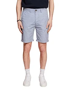 ESPRIT Szorty chino w paski, 100% bawełna, niebieski, 33W - Spodenki damskie - miniaturka - grafika 1