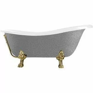 Besco WKO-170-GSG OTYLIA GLAM SREBRNA wanna wolnostojąca 170 x 77 nogi złote - Wanny Besco WKO-170-GSG OTYLIA GLAM SREBRNA wanna wolnostojąca 170 x 77 nogi złote - Wanny - miniaturka - grafika 1