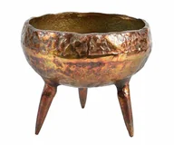 Donice - Barok old Osłonka na nóżkach, złoto miedziana, aluminiowa, płaska 1B - miniaturka - grafika 1