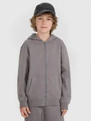 Bluzy dla chłopców - 4F Bluza dresowa rozpinana z kapturem chłopięca - szara 122 (6-7 lat) - miniaturka - grafika 1