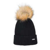 Czapki damskie - Damska czapka z gęstym splotem i pomponem - miniaturka - grafika 1