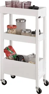 SoBuy® Wózek z 3 przegrodami Wózek wnękowy Wózek łazienkowy Półka kuchenna Wózek kuchenny, biały, FKW49-W - Wózki kuchenne - miniaturka - grafika 1
