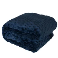 Koce - Puszysty i miękki wytłaczany koc, kolor ciemnoniebieski, Mikos, rozmiar 200x220 cm - miniaturka - grafika 1