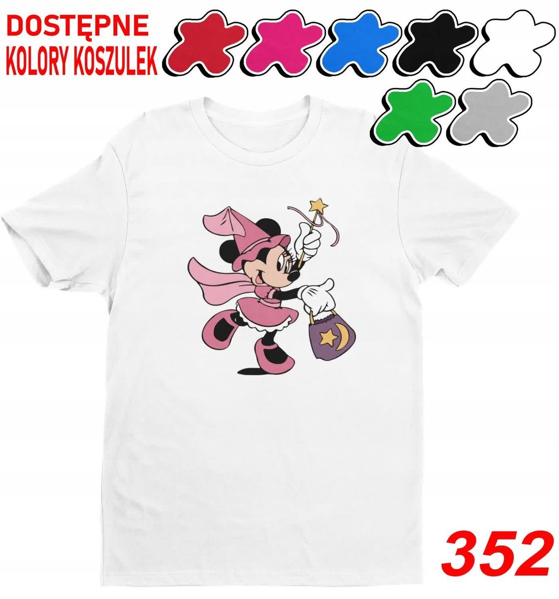 Dziecięca Koszulka Z Nadrukiem Halloween Miki Minnie Kaczor Pluto-M 134-140