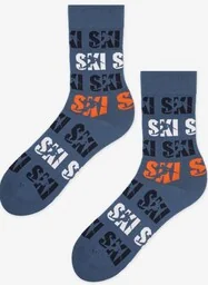 Skarpetki męskie z grafiką narciarzy i napisami Ski 2 Marilyn - Skarpetki męskie - miniaturka - grafika 1