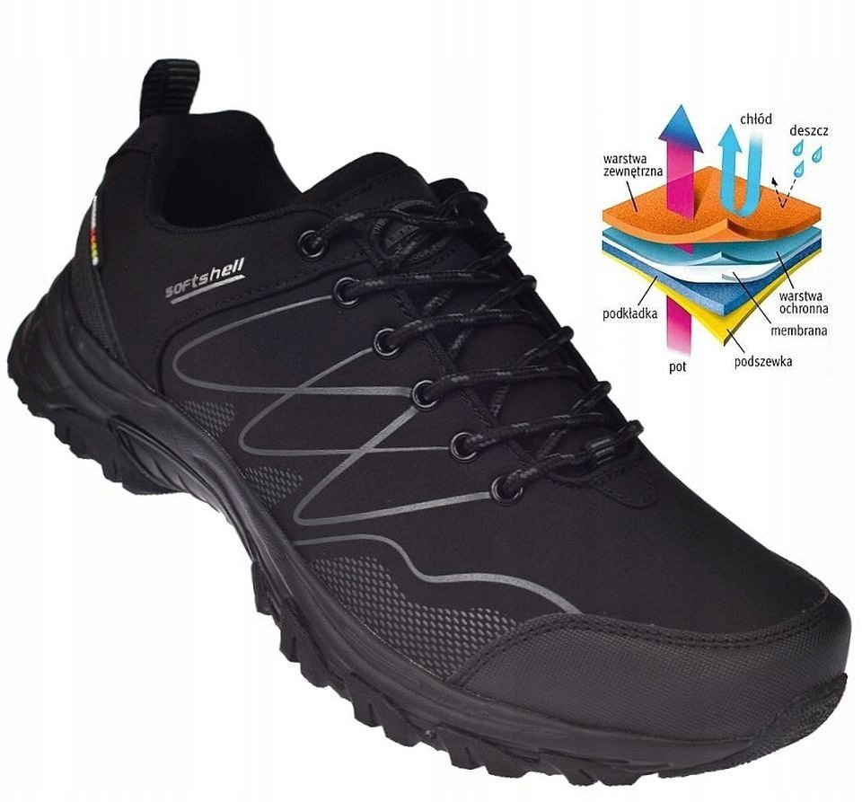 Buty trekkingowe męskie z membraną preciwdeszczową softshell WT234 roz. 46