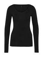 Koszulki i topy damskie - Only Kobiety Onllive Love Life L/S Oneck Top Noos Jrs Koszulka z Długim Rękawem, Czarny, S - miniaturka - grafika 1