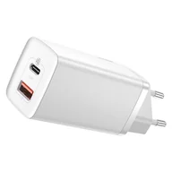 Ładowarki do telefonów - Baseus GaN2 Lite szybka ładowarka sieciowa 65W USB / USB Typ C Quick Charge 3.0 Power Delivery (azotek galu) biały (CCGAN2L-B02) - miniaturka - grafika 1
