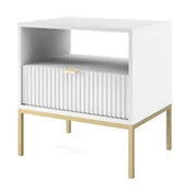 Inne meble do salonu - Stolik Nocny Nova S54 Złoty / Biały - miniaturka - grafika 1
