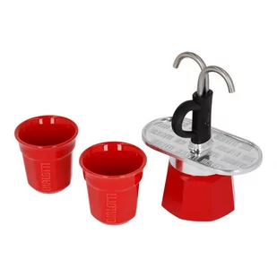 Bialetti Kawiarka Mini Express 2tz + filiżanki Czerwona 8430-uniw - Zaparzacze i kawiarki - miniaturka - grafika 3