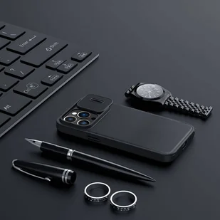 Nillkin Qin Cloth Pro Case etui do iPhone 14 Pro osłona na aparat kabura pokrowiec obudowa z klapką niebieski - Etui i futerały do telefonów - miniaturka - grafika 12