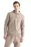 Bluzy męskie - DeFacto Bluza męska, beżowy, S - miniaturka - grafika 1