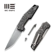 Noże - Nóż składany WE Knife OAO Gray Titanium/Aluminum Foil Carbon Fiber, Satin CPM 20CV by Tashi Bharucha (WE23001-1) - miniaturka - grafika 1