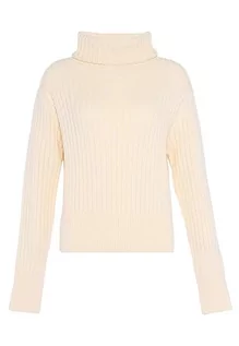 Swetry damskie - Libbi Blonda damski sweter z golfem w stylu leniwym, wąski sweter akrylowy, wełniany, rozmiar XL/XXL, biały (wollweiss), XL - grafika 1