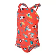 Stroje kąpielowe - Speedo Dziewczęcy kostium kąpielowy z cienkim paskiem cyfrowym falbaną, koralowy różowy, Giallo żółty, nowy turkusowy, 6-9 M, Koralowy różowy, żółty Giallo, nowy turkusowy, 9 miesi?cy - miniaturka - grafika 1