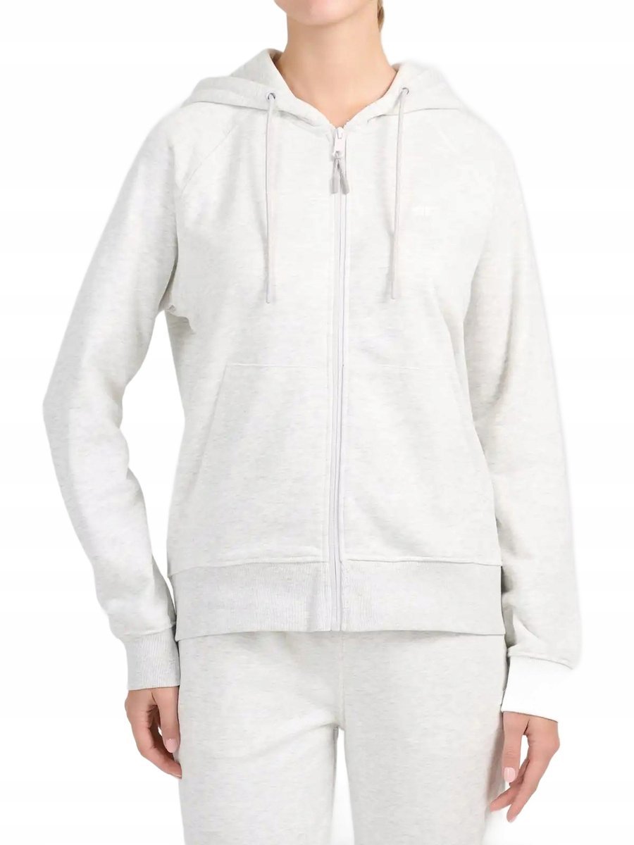Damska bluza dresowa 4F rozpinana z kapturem SWSF2535 jasny szary 27M XL