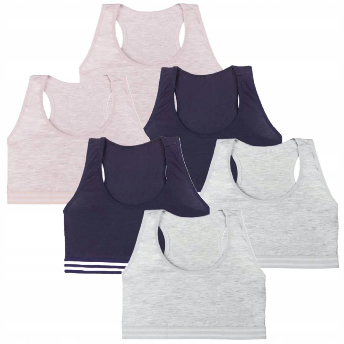 Biustonosz Miękki Top Dla Dziewczynki Bawełniany Wygodny 6-pak 128 MORAJ