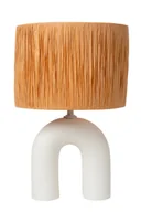 Lampy stojące - Lampka stołowa RONDA E27 - biały/ratan - miniaturka - grafika 1