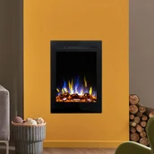 Kominki elektryczne - Kominek elektryczny AFLAMO Majestic 32 - ogień premium - na ścianę i do zabudowy - 47x66x14 cm - dekoracyjny kominek LED z grzaniem 750/1500 W - miniaturka - grafika 1