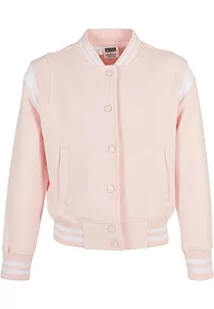 Urban Classics Girl's Girls Inset College Sweat Jacket kurtka, różowy/biały, 134/140, pink/white (różowy/biały), 134/140 cm - Kurtki i płaszcze dla dziewczynek - miniaturka - grafika 1