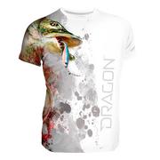 Koszulki sportowe męskie - T-Shirty Dragon Szczupak Biało-Czerwone Xxxl - miniaturka - grafika 1