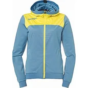 Kurtki damskie - Kempa Emotion 2.0 damska kurtka z kapturem, dove niebieski/limonkowy żółty, L - miniaturka - grafika 1