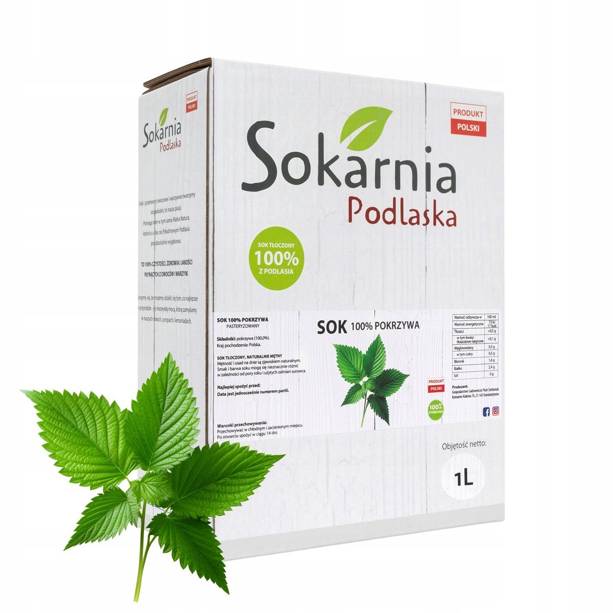 POKRZYWA SOK 1l 100% Świeży Smaczny Niepowtarzalny Smak Dobry Na Zdrowie