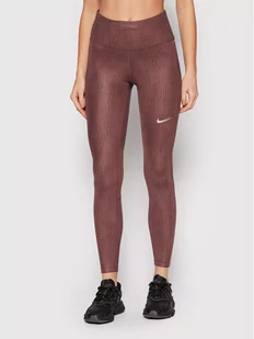 Nike Legginsy Fast DD5153 Fioletowy Tight Fit - Spodnie sportowe damskie - miniaturka - grafika 1