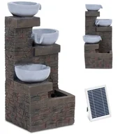 Fontanny ogrodowe - Fontanna ogrodowa solarna z oświetleniem LED 3 misy 3 W - miniaturka - grafika 1