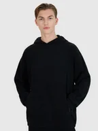 Bluzy męskie - 4F Bluza dresowa nierozpinana z kapturem męska - czarna XL - miniaturka - grafika 1