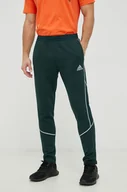 Spodnie męskie - Adidas spodnie dresowe męskie kolor zielony gładkie - adidas - miniaturka - grafika 1
