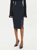 Spódnice - Rinascimento Spódnica midi CFC0119972003 Granatowy Slim Fit - miniaturka - grafika 1