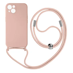 Etui na iPhone 13 ze smyczą 80 cm – różowe - Etui i futerały do telefonów - miniaturka - grafika 1