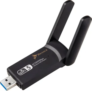 Karta sieciowa Reagle Zewnętrzna Karta Sieciowa WI-FI Adapter USB 3.2 WiFi 1300Mbps 2,4GHz 5GHz - Karty sieciowe - miniaturka - grafika 1