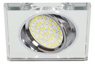 Candellux Lighting kwadratowe oczko sufitowe SSU-13 CH/WH 2263069 wpuszczane do sufitu szkło transparentne 2263069 - Oprawy, klosze i abażury - miniaturka - grafika 1