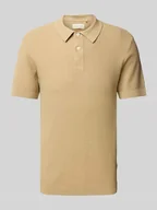 Koszulki męskie - Koszulka polo o kroju super skinny fit z fakturowanym wzorem model ‘AIDEN’ - miniaturka - grafika 1