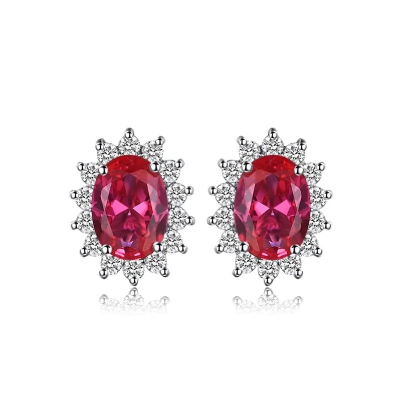 Srebrne kolczyki Garnet