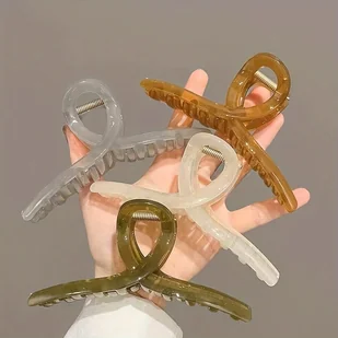TEMU DIYPLUS Eleganckie spinki do włosów z żywicy, 4-częściowy zestaw, antypoślizgowe spinki do włosów o mocnym chwycie do grubych i cienkich włosów, - Ozdoby do włosów - miniaturka - grafika 1