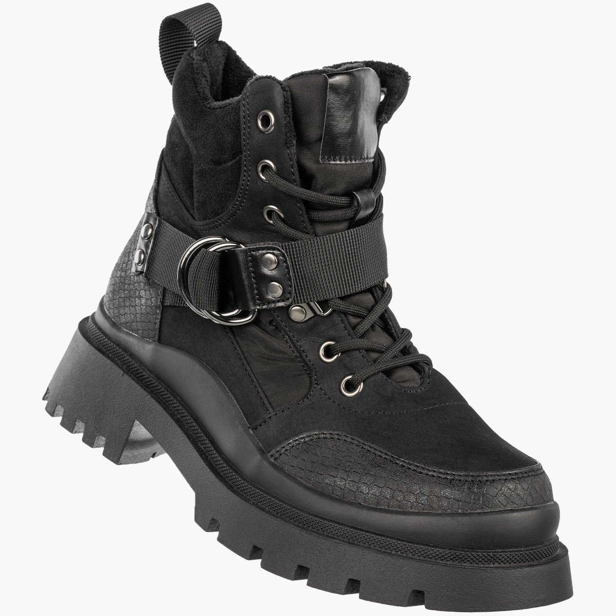 Trapery Damskie Ekoskóra Ocieplane Modne Na Zimę Czarne Jezzi 22BT35-5072 Czarny 38