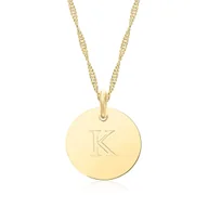 Naszyjniki - Naszyjnik z grawerem srebrny pozłacany koło - miniaturka - grafika 1