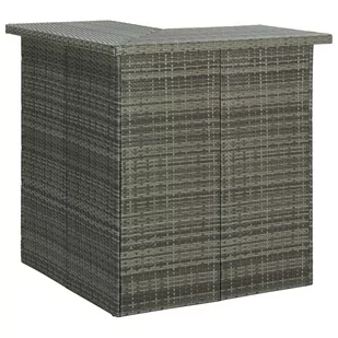 vidaXL Narożny stolik barowy, szary, 100x50x105 cm, rattan PE vidaXL - Ławy i stoliki kawowe - miniaturka - grafika 1
