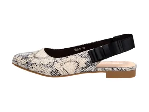 Białe baleriny damskie Sergio Leone Bl615 Wąż - Baleriny - miniaturka - grafika 1