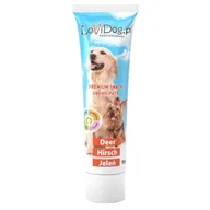 Suplementy i witaminy dla psów - Lovi Dog Snack Creme Pate Dear - pasztet dla psa w tubce, z jeleniem, witaminami i Omega-3 90g - miniaturka - grafika 1
