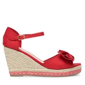Espadryle damskie - Espadryle DeeZee WYL2710-02 Czerwony - miniaturka - grafika 1
