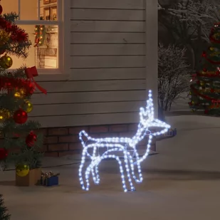 vidaXL Składany renifer z oświetleniem, 120 LED, zimna biel - Oświetlenie świąteczne - miniaturka - grafika 1